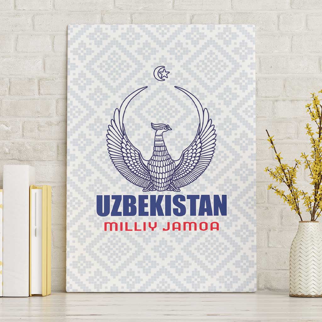Football Uzbekistan Canvas Wall Art Milliy Jamoa White Version - Wonder Print Shop