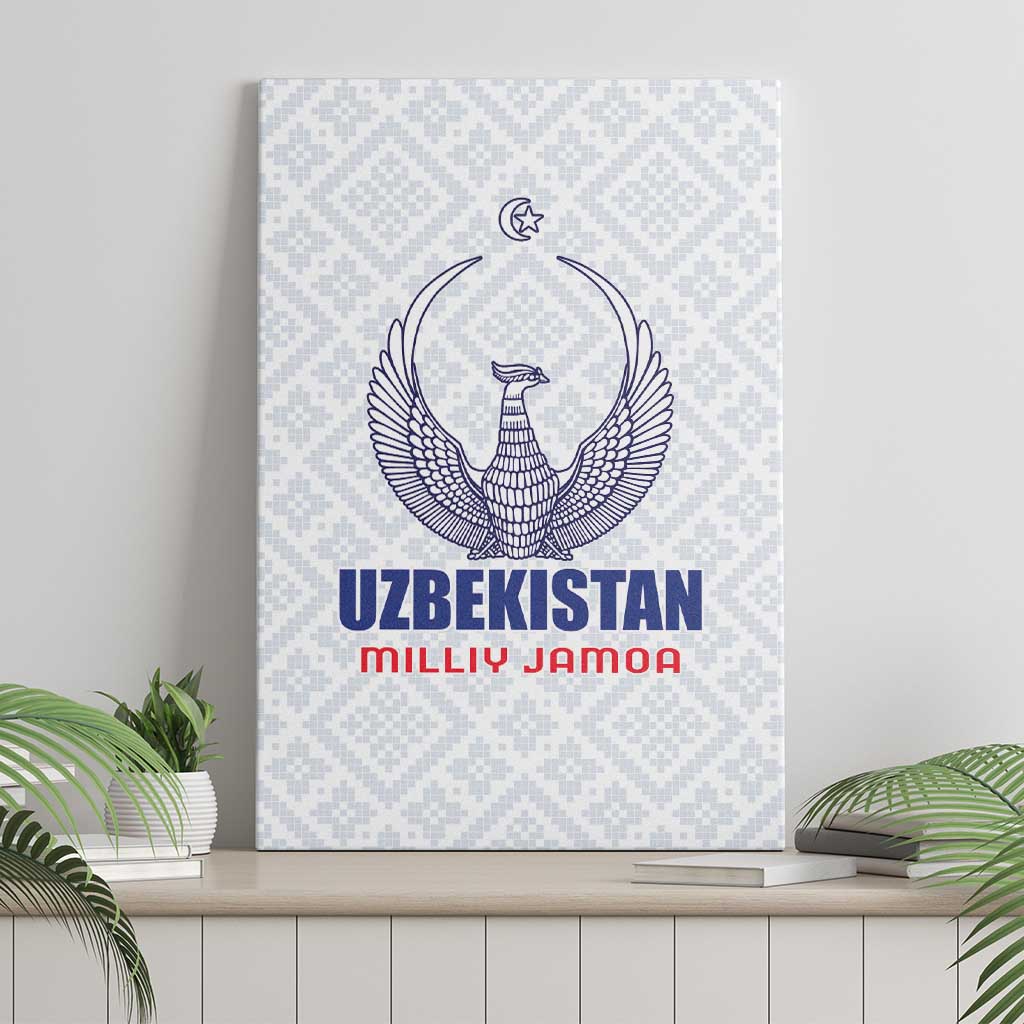 Football Uzbekistan Canvas Wall Art Milliy Jamoa White Version - Wonder Print Shop
