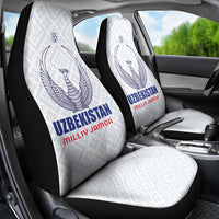Football Uzbekistan Car Seat Cover Milliy Jamoa White Version - Wonder Print Shop