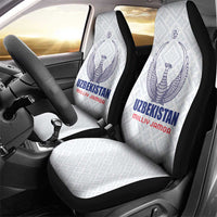 Football Uzbekistan Car Seat Cover Milliy Jamoa White Version - Wonder Print Shop