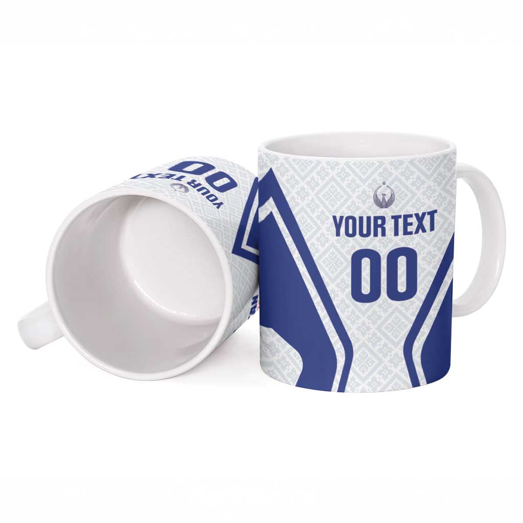 Custom Football Uzbekistan Ceramic Mug Milliy Jamoa White Version - Wonder Print Shop
