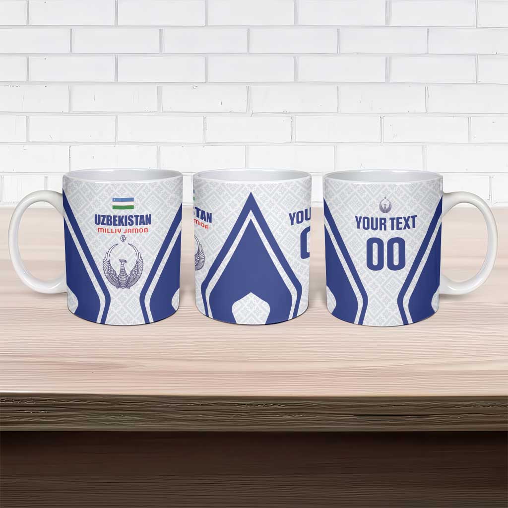 Custom Football Uzbekistan Ceramic Mug Milliy Jamoa White Version - Wonder Print Shop