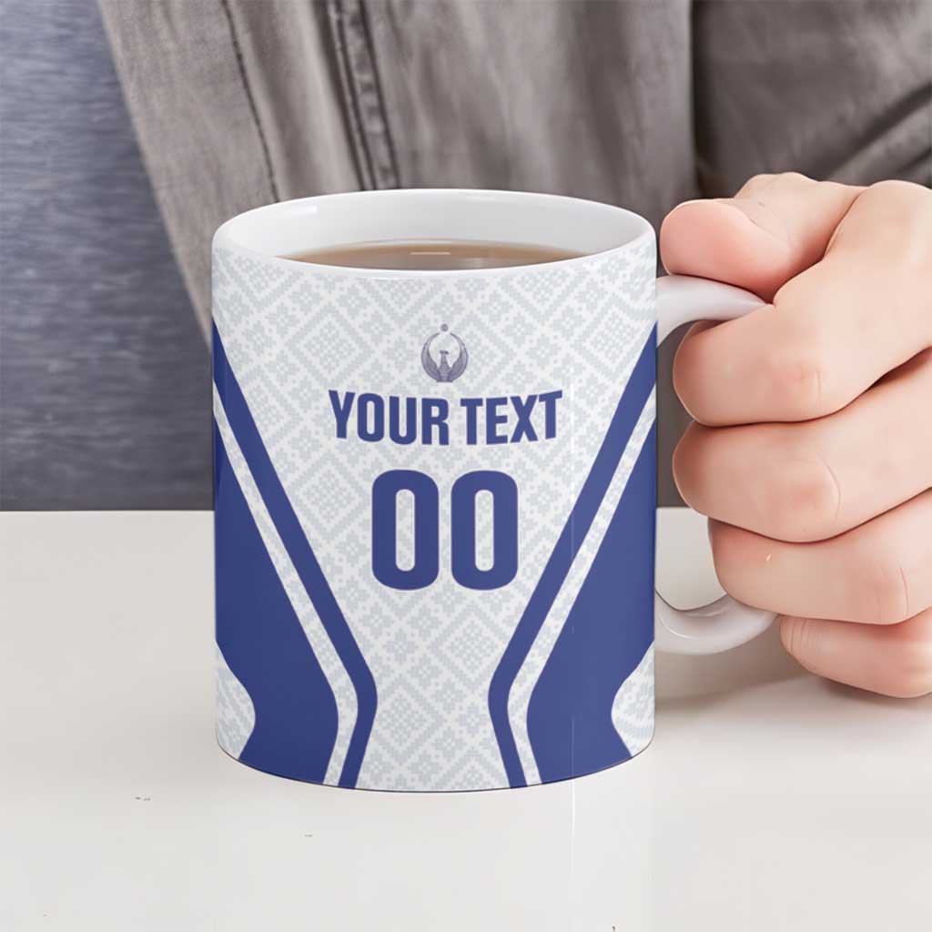 Custom Football Uzbekistan Ceramic Mug Milliy Jamoa White Version - Wonder Print Shop
