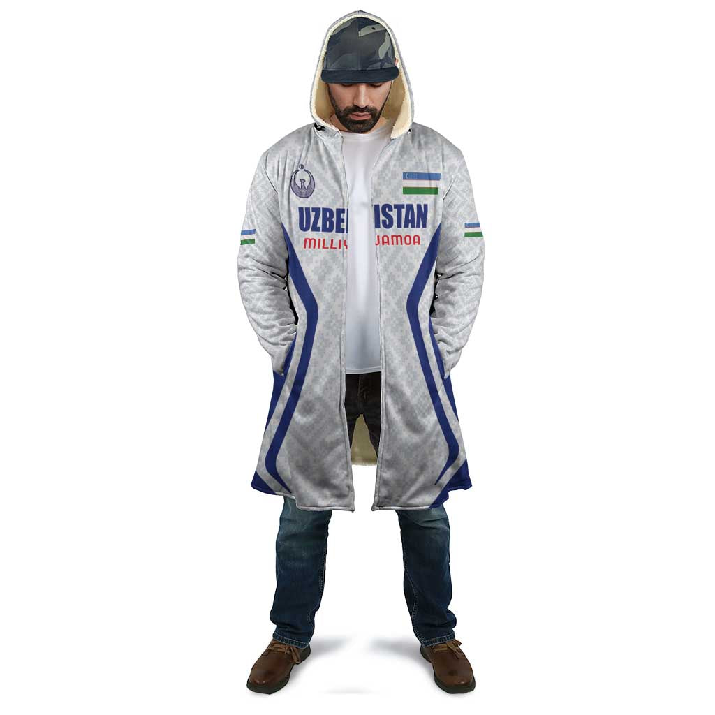 Custom Football Uzbekistan Cloak Milliy Jamoa White Version - Wonder Print Shop