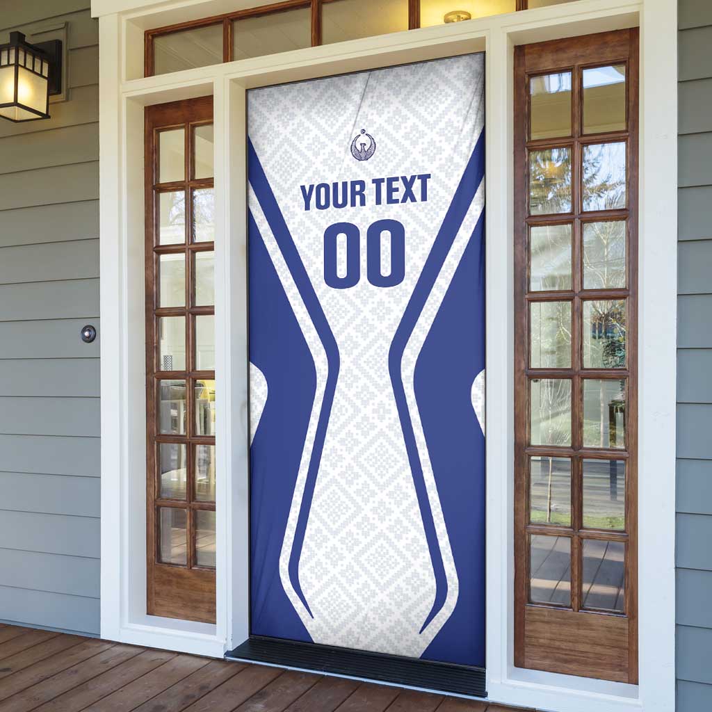 Custom Football Uzbekistan Door Cover Milliy Jamoa White Version - Wonder Print Shop