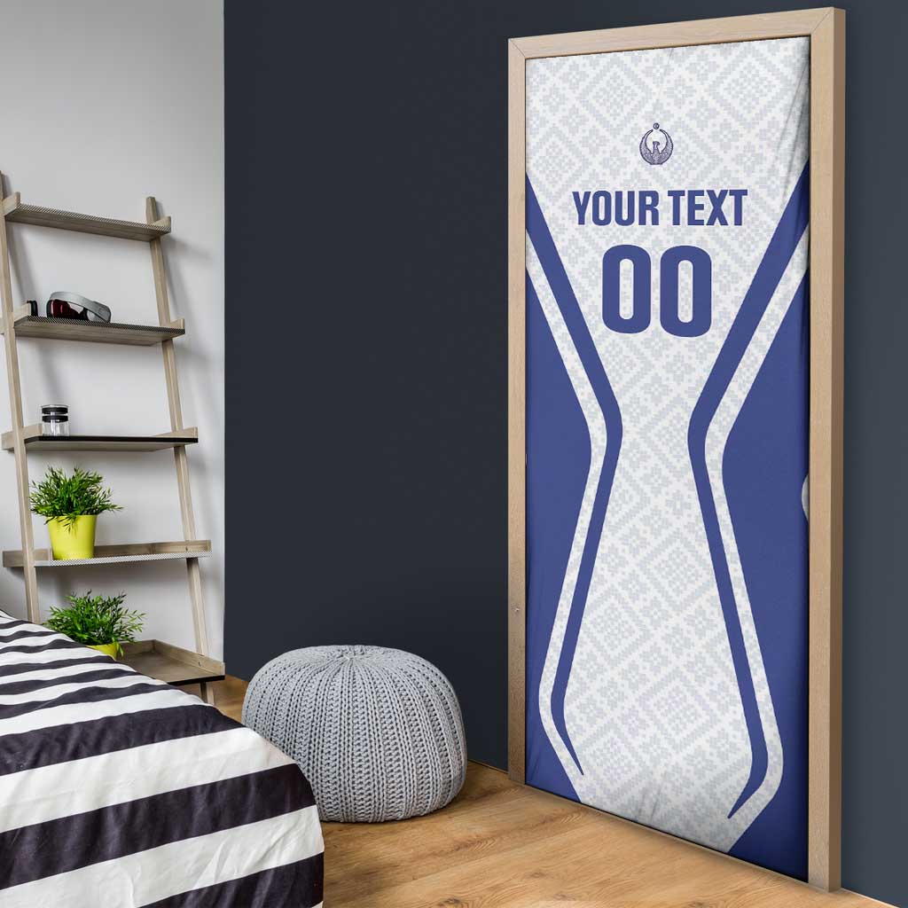 Custom Football Uzbekistan Door Cover Milliy Jamoa White Version - Wonder Print Shop