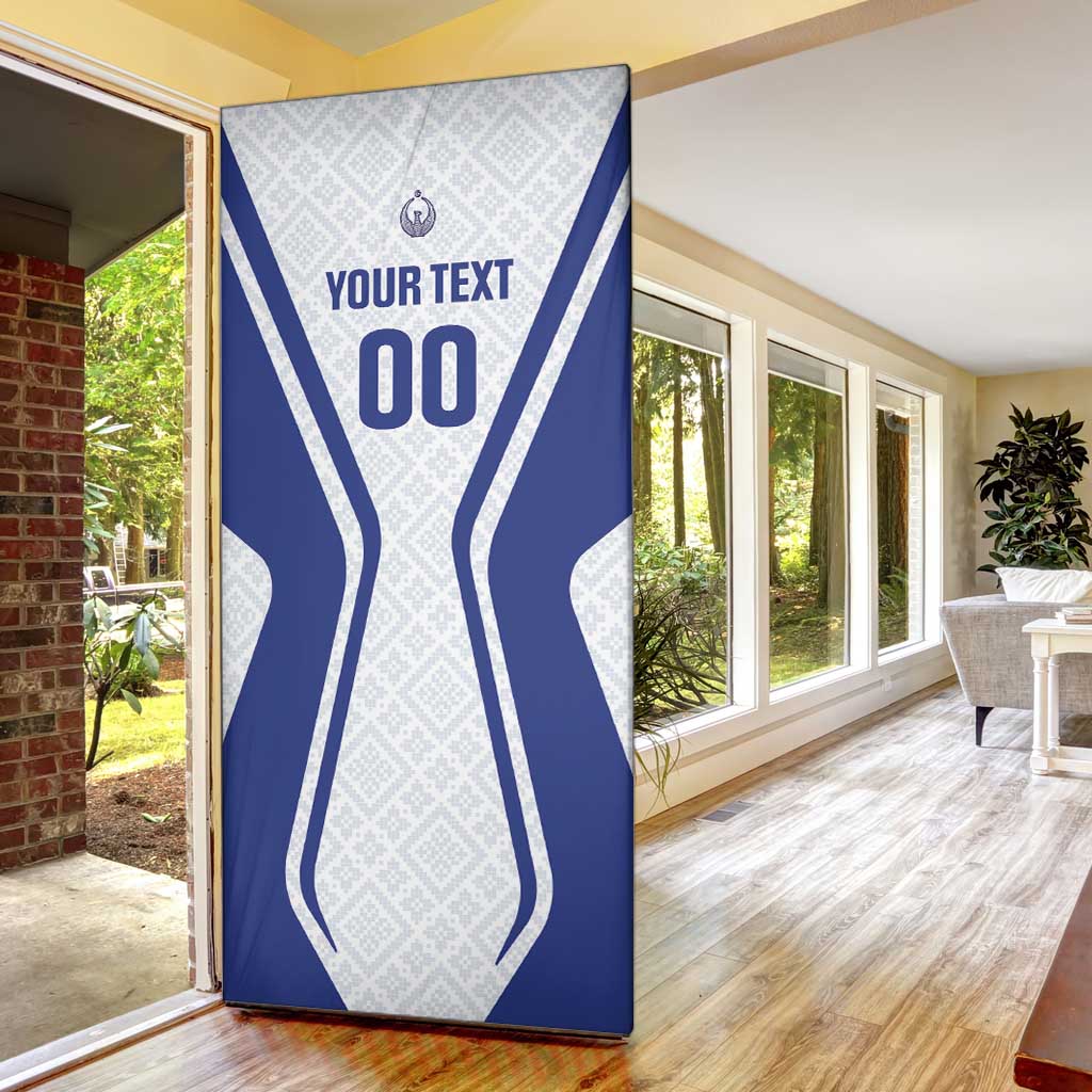 Custom Football Uzbekistan Door Cover Milliy Jamoa White Version - Wonder Print Shop