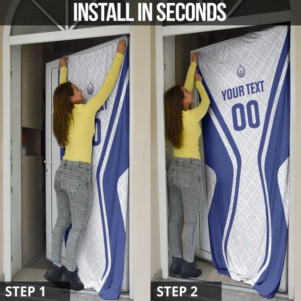 Custom Football Uzbekistan Door Cover Milliy Jamoa White Version - Wonder Print Shop