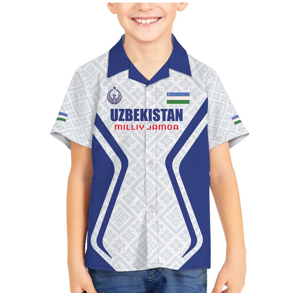 Custom Football Uzbekistan Family Matching Mermaid Dress and Hawaiian Shirt Milliy Jamoa White Version - Wonder Print Shop