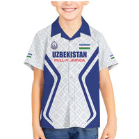 Custom Football Uzbekistan Family Matching Mermaid Dress and Hawaiian Shirt Milliy Jamoa White Version - Wonder Print Shop