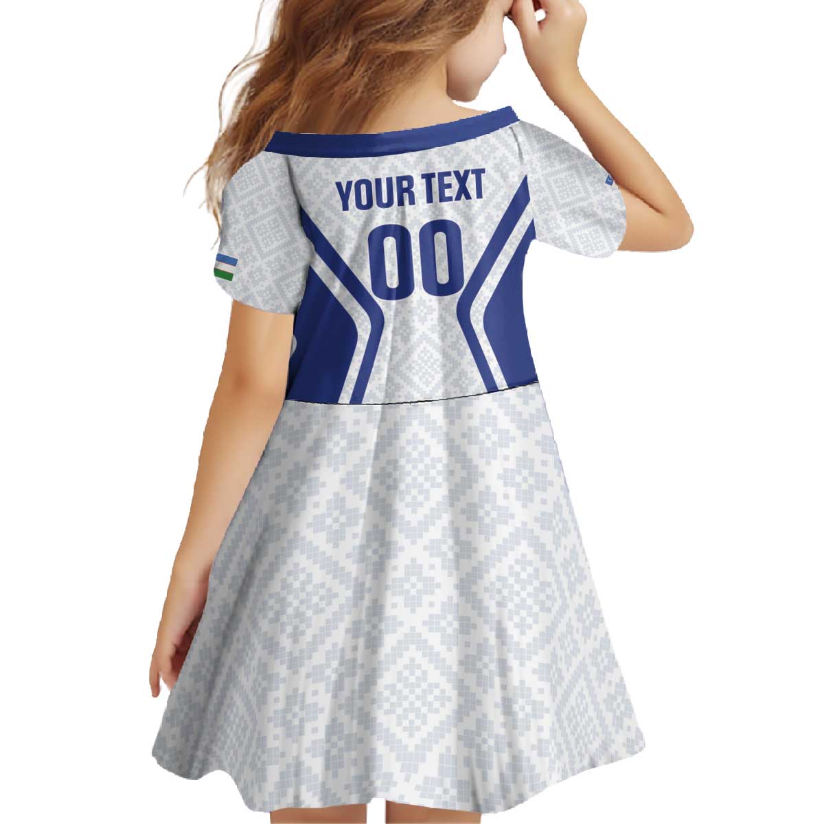 Custom Football Uzbekistan Family Matching Off The Shoulder Long Sleeve Dress and Hawaiian Shirt Milliy Jamoa White Version - Wonder Print Shop