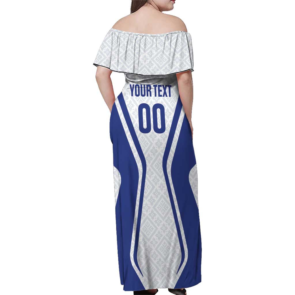 Custom Football Uzbekistan Family Matching Off Shoulder Maxi Dress and Hawaiian Shirt Milliy Jamoa White Version - Wonder Print Shop