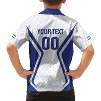 Custom Football Uzbekistan Family Matching Puletasi and Hawaiian Shirt Milliy Jamoa White Version - Wonder Print Shop