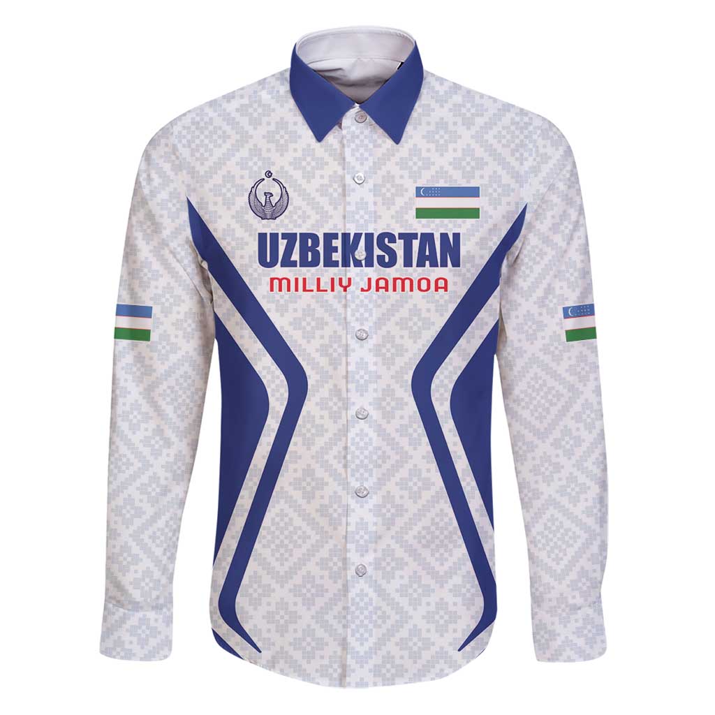 Custom Football Uzbekistan Family Matching Puletasi and Hawaiian Shirt Milliy Jamoa White Version - Wonder Print Shop