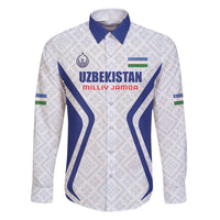 Custom Football Uzbekistan Family Matching Puletasi and Hawaiian Shirt Milliy Jamoa White Version - Wonder Print Shop