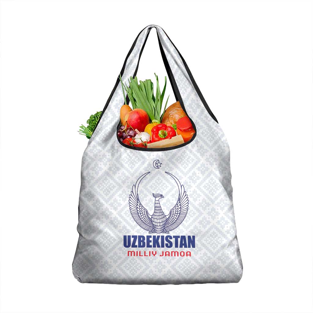 Football Uzbekistan Grocery Bag Milliy Jamoa White Version - Wonder Print Shop