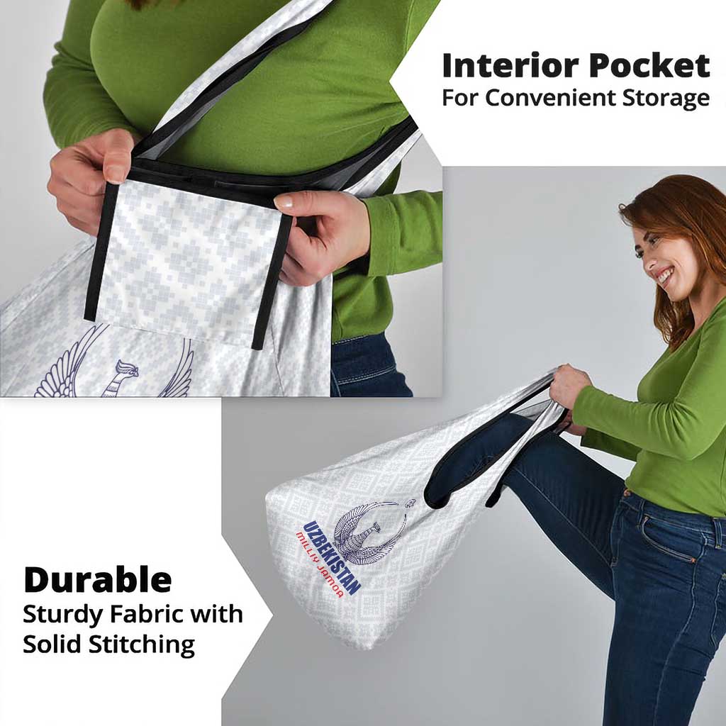 Football Uzbekistan Grocery Bag Milliy Jamoa White Version - Wonder Print Shop