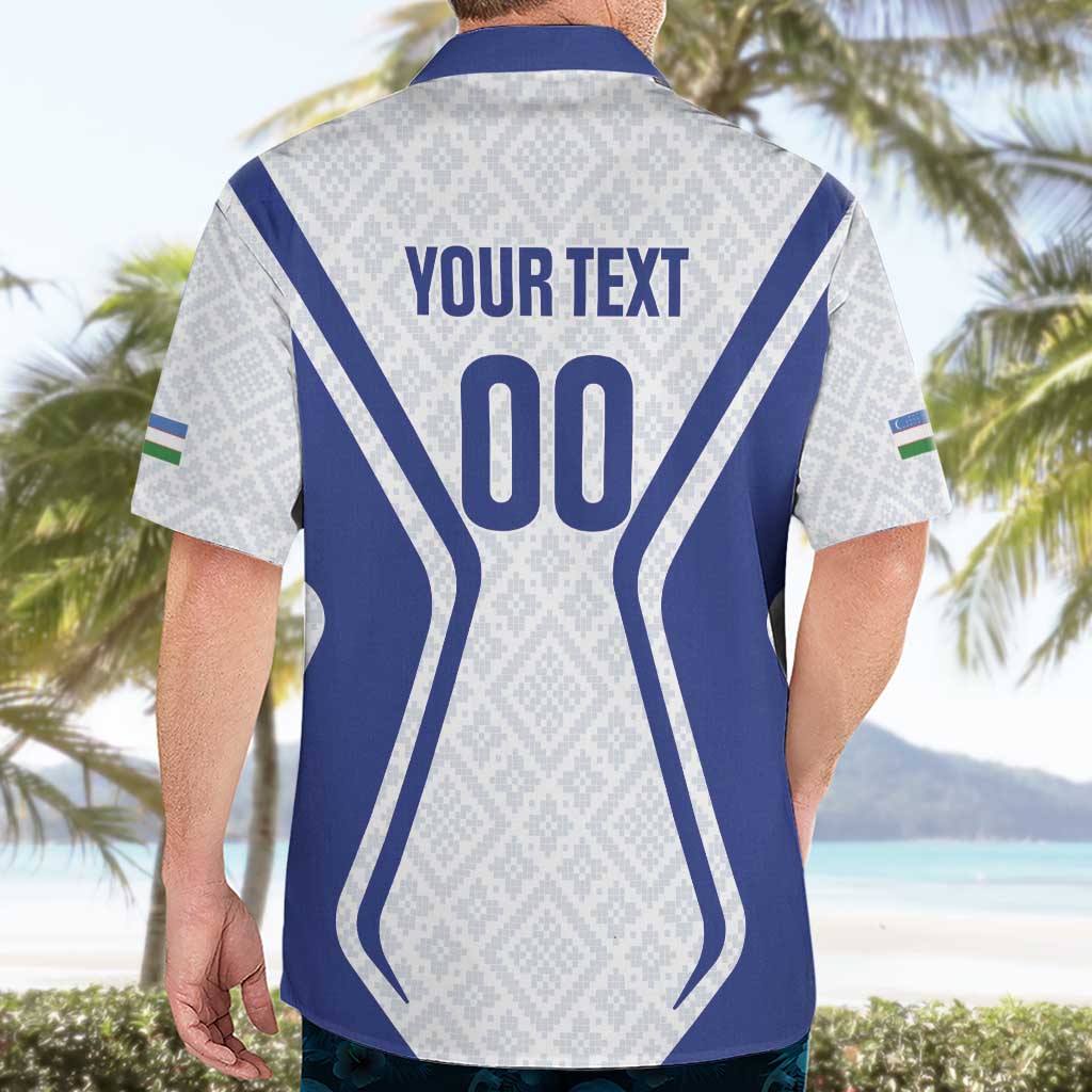 Custom Football Uzbekistan Hawaiian Shirt Milliy Jamoa White Version - Wonder Print Shop