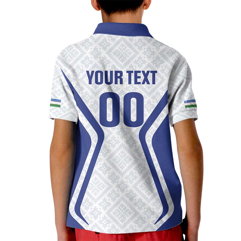 Custom Football Uzbekistan Kid Polo Shirt Milliy Jamoa White Version - Wonder Print Shop