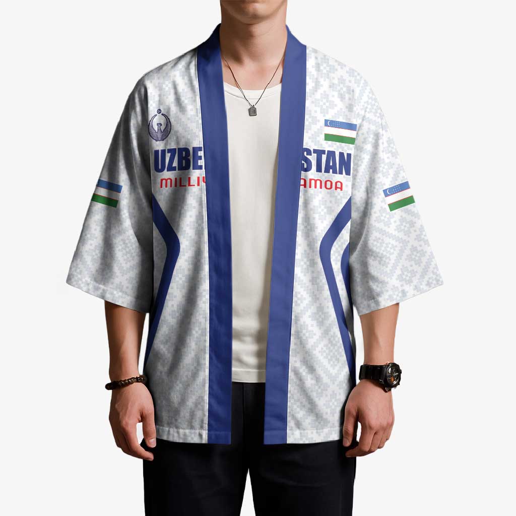 Custom Football Uzbekistan Kimono Milliy Jamoa White Version - Wonder Print Shop