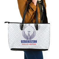 Football Uzbekistan Leather Tote Bag Milliy Jamoa White Version - Wonder Print Shop