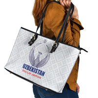 Football Uzbekistan Leather Tote Bag Milliy Jamoa White Version - Wonder Print Shop
