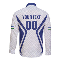 Custom Football Uzbekistan Long Sleeve Button Shirt Milliy Jamoa White Version - Wonder Print Shop
