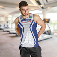 Custom Football Uzbekistan Men Tank Top Milliy Jamoa White Version - Wonder Print Shop