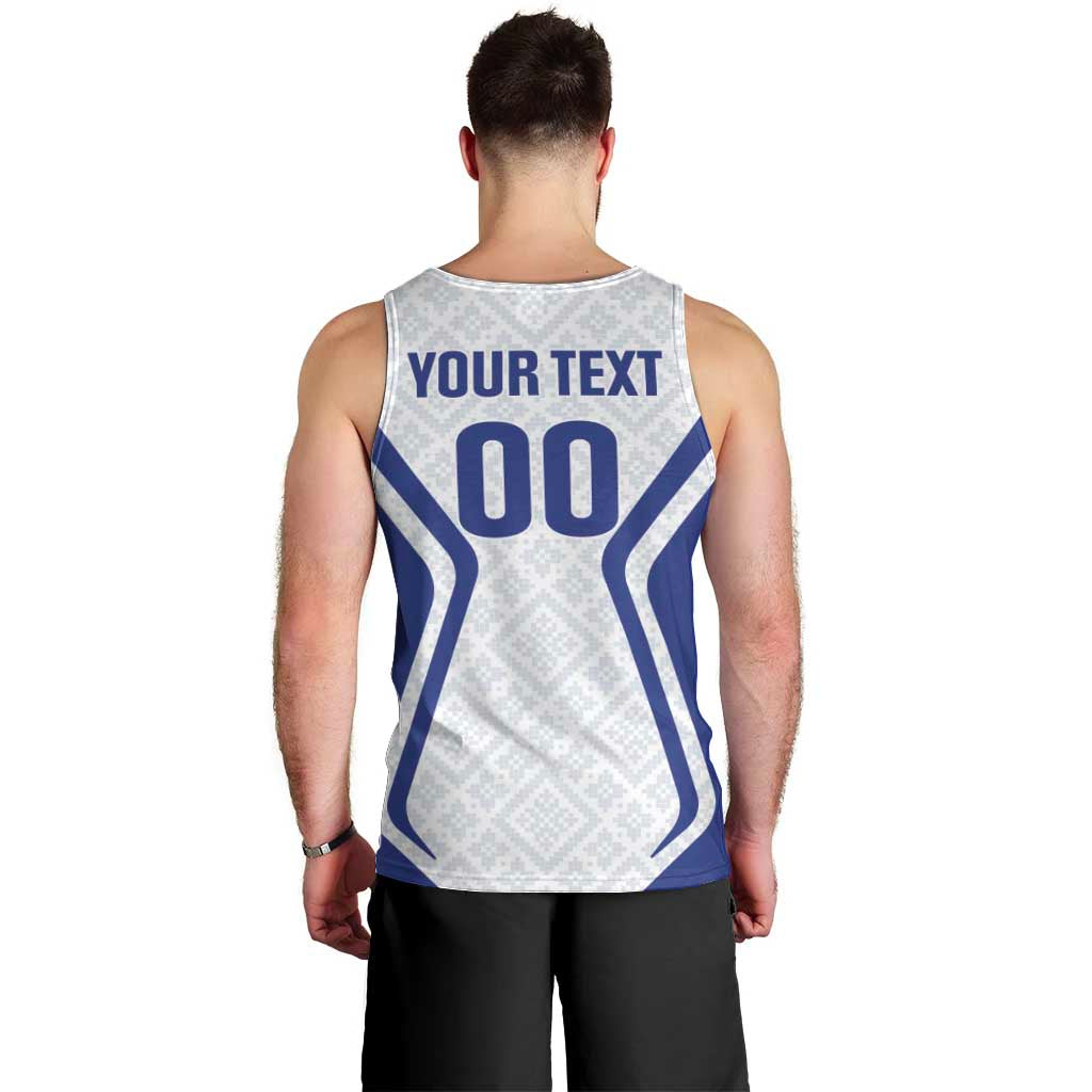 Custom Football Uzbekistan Men Tank Top Milliy Jamoa White Version - Wonder Print Shop