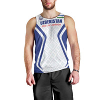 Custom Football Uzbekistan Men Tank Top Milliy Jamoa White Version - Wonder Print Shop