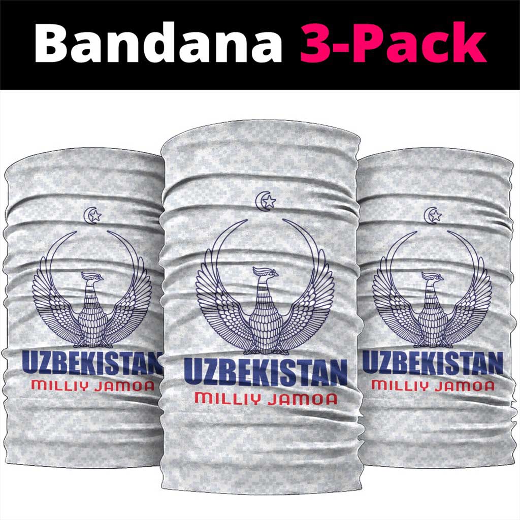 Football Uzbekistan Neck Gaiter Milliy Jamoa White Version - Wonder Print Shop