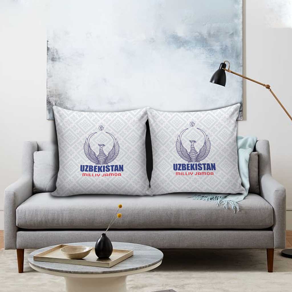 Football Uzbekistan Pillow Cover Milliy Jamoa White Version - Wonder Print Shop