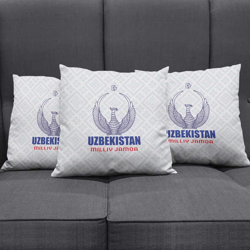 Football Uzbekistan Pillow Cover Milliy Jamoa White Version - Wonder Print Shop
