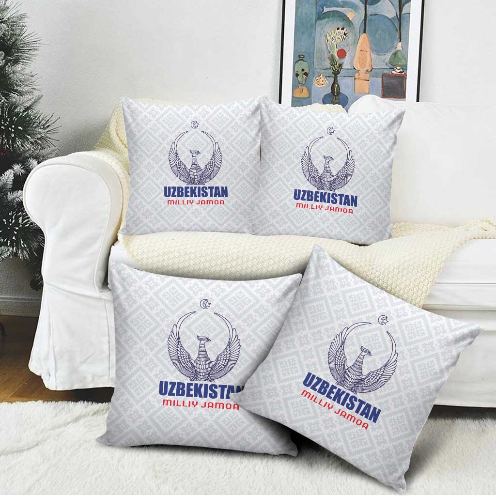 Football Uzbekistan Pillow Cover Milliy Jamoa White Version - Wonder Print Shop