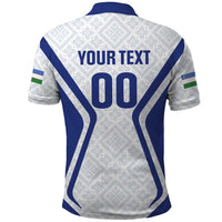 Custom Football Uzbekistan Polo Shirt Milliy Jamoa White Version - Wonder Print Shop