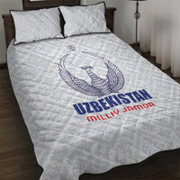 Football Uzbekistan Quilt Bed Set Milliy Jamoa White Version - Wonder Print Shop
