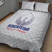 Football Uzbekistan Quilt Bed Set Milliy Jamoa White Version - Wonder Print Shop