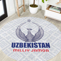Football Uzbekistan Round Carpet Milliy Jamoa White Version - Wonder Print Shop