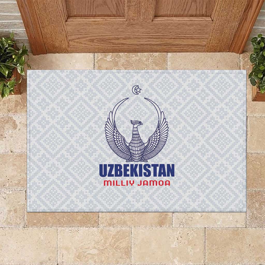 Football Uzbekistan Rubber Doormat Milliy Jamoa White Version - Wonder Print Shop