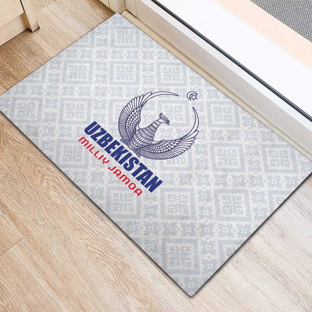 Football Uzbekistan Rubber Doormat Milliy Jamoa White Version - Wonder Print Shop