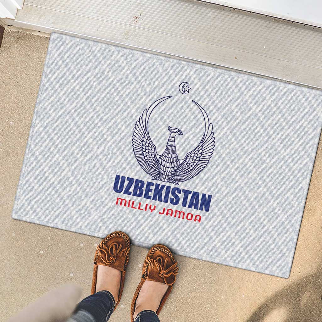 Football Uzbekistan Rubber Doormat Milliy Jamoa White Version - Wonder Print Shop