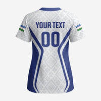 Custom Football Uzbekistan Scrub Top Milliy Jamoa White Version - Wonder Print Shop