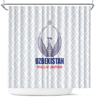 Football Uzbekistan Shower Curtain Milliy Jamoa White Version - Wonder Print Shop