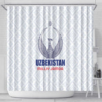 Football Uzbekistan Shower Curtain Milliy Jamoa White Version - Wonder Print Shop