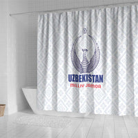 Football Uzbekistan Shower Curtain Milliy Jamoa White Version - Wonder Print Shop