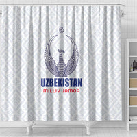 Football Uzbekistan Shower Curtain Milliy Jamoa White Version - Wonder Print Shop