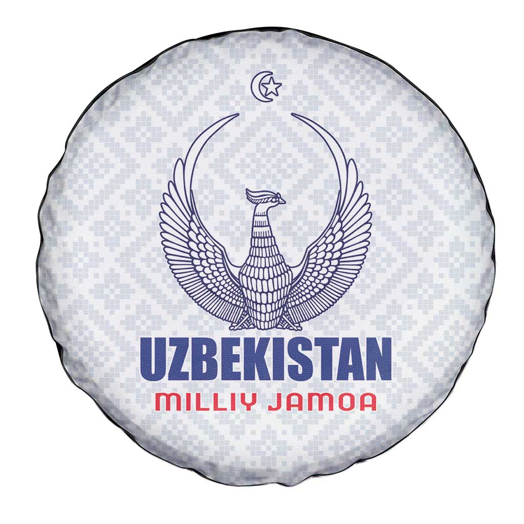 Football Uzbekistan Spare Tire Cover Milliy Jamoa White Version - Wonder Print Shop