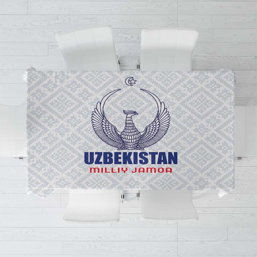 Football Uzbekistan Tablecloth Milliy Jamoa White Version - Wonder Print Shop