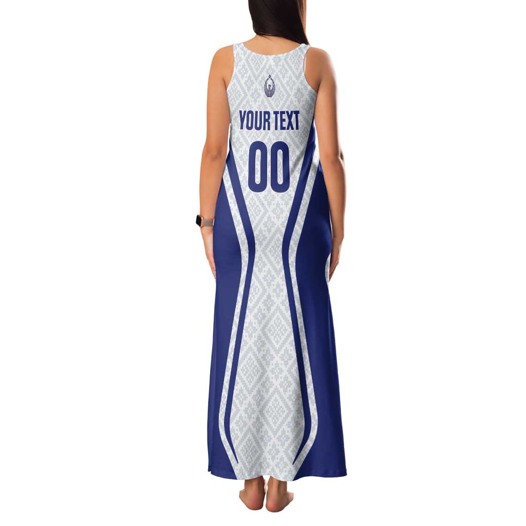 Custom Football Uzbekistan Tank Maxi Dress Milliy Jamoa White Version - Wonder Print Shop
