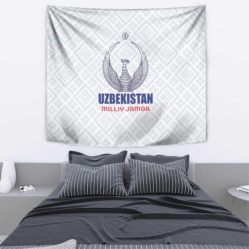 Football Uzbekistan Tapestry Milliy Jamoa White Version - Wonder Print Shop